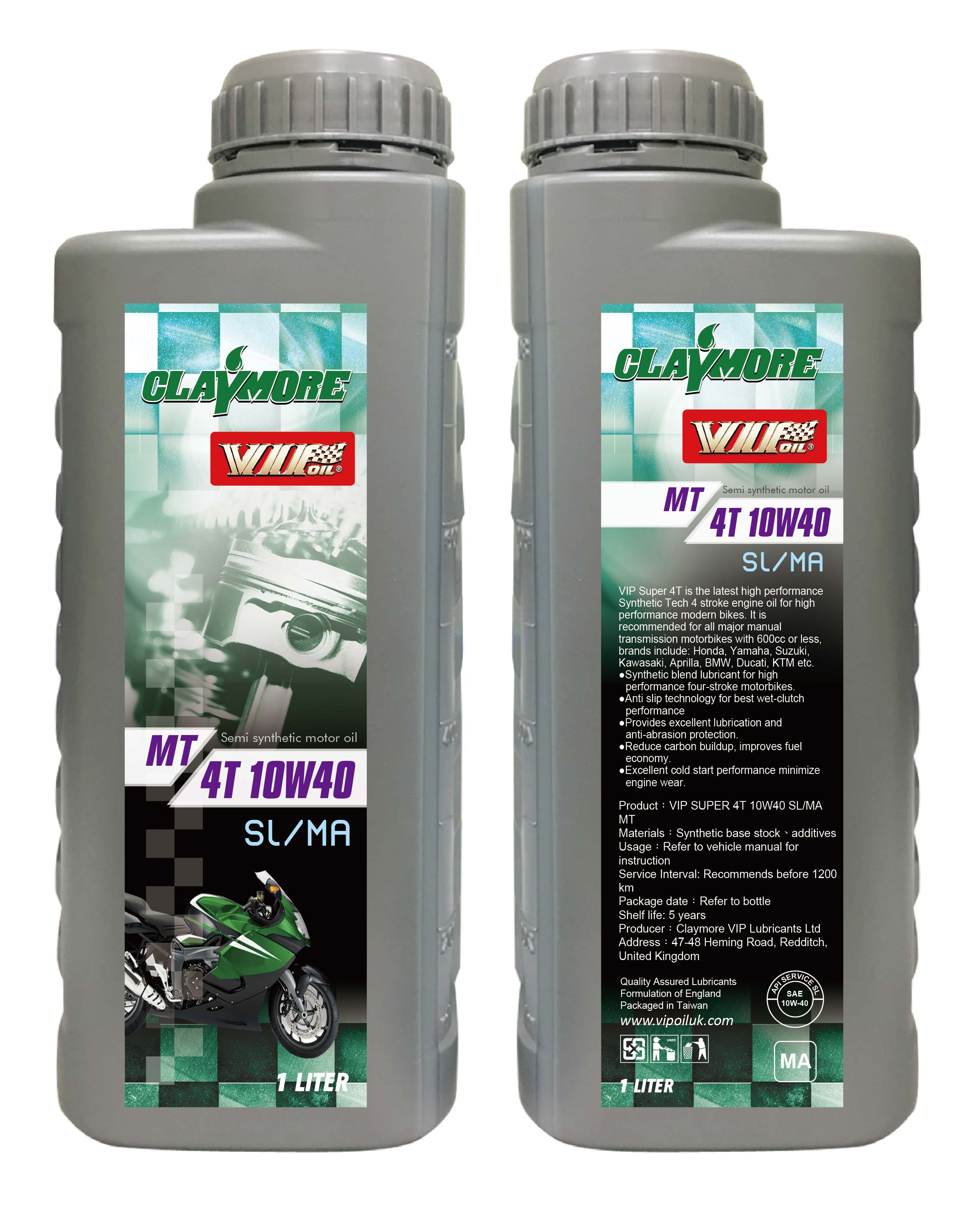 CLAYMORE VIP RACING 4T SAE 10W40 SL/MA
